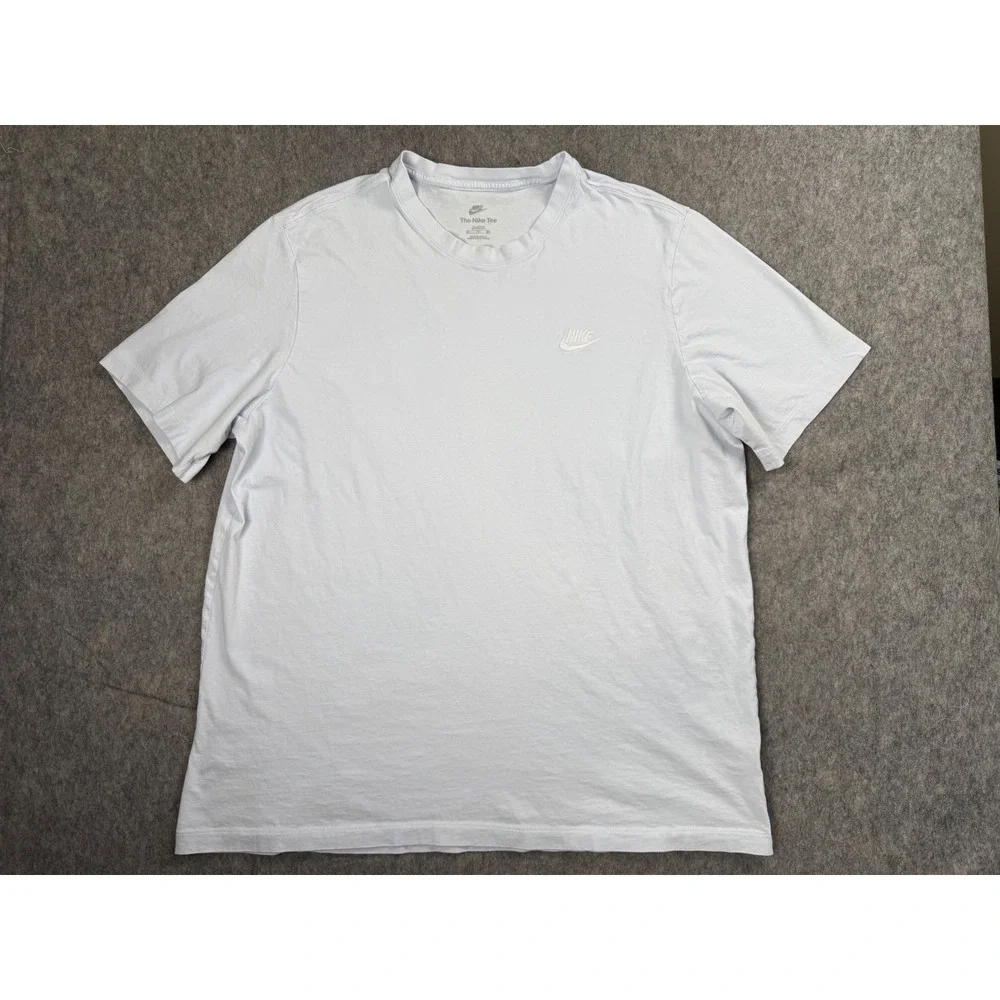 Nike Sportswear Futura Logo Embroidered Tee Shirt Light Blue XXL Tall Mens